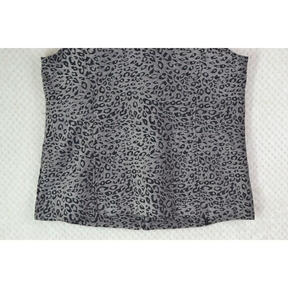 Susan Graver Women's 12 Gray Animal Print Tapestry Sleeveless Full Zip Vest - Picture 14 of 14
